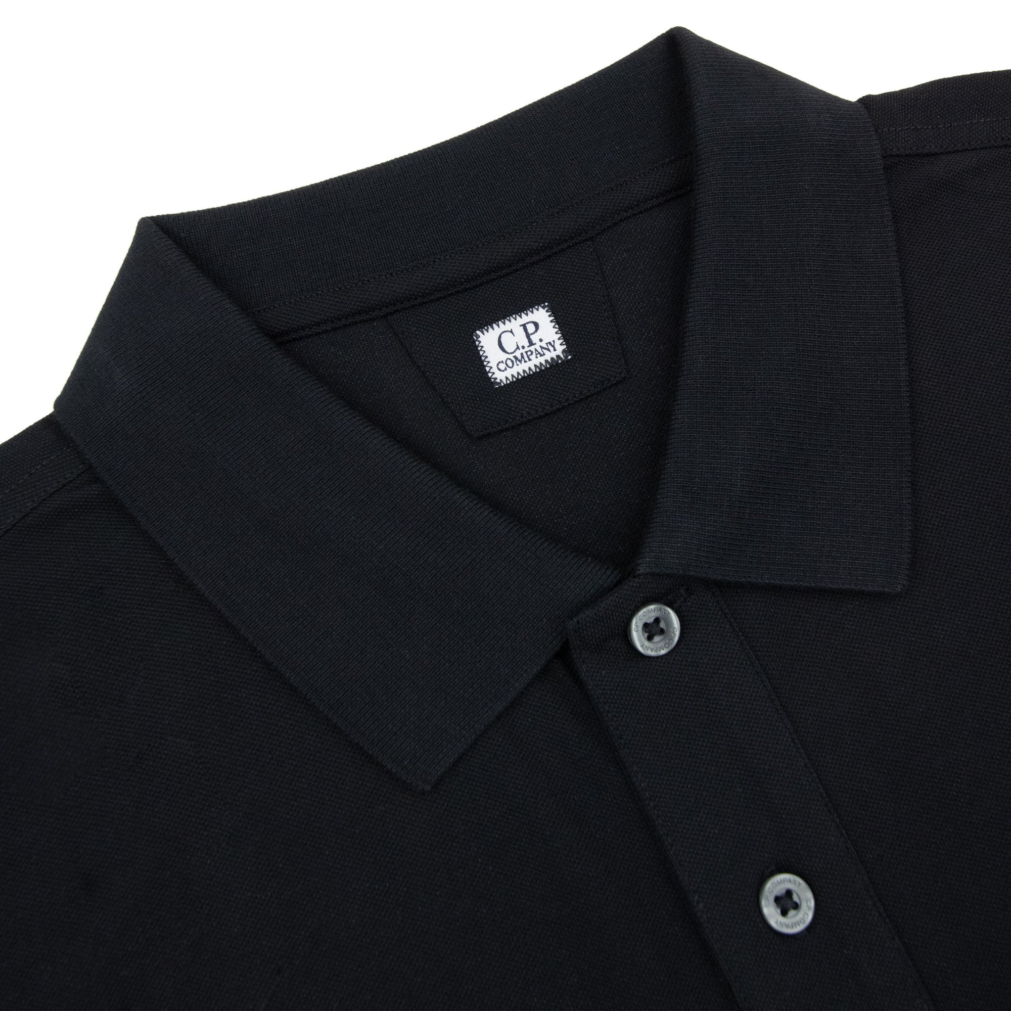 Cp Company Stretch Piquet Short Sleeve Polo Black 999
