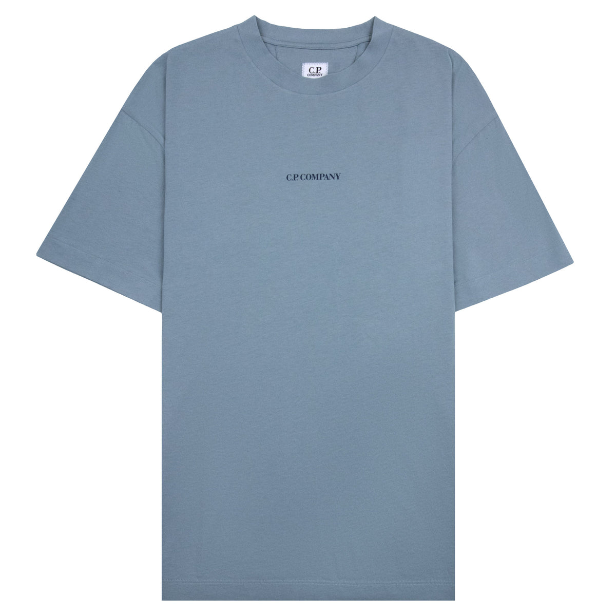 Cp Company 30/1 Jersey Short Sleeve Logo T-Shirt Blue 809