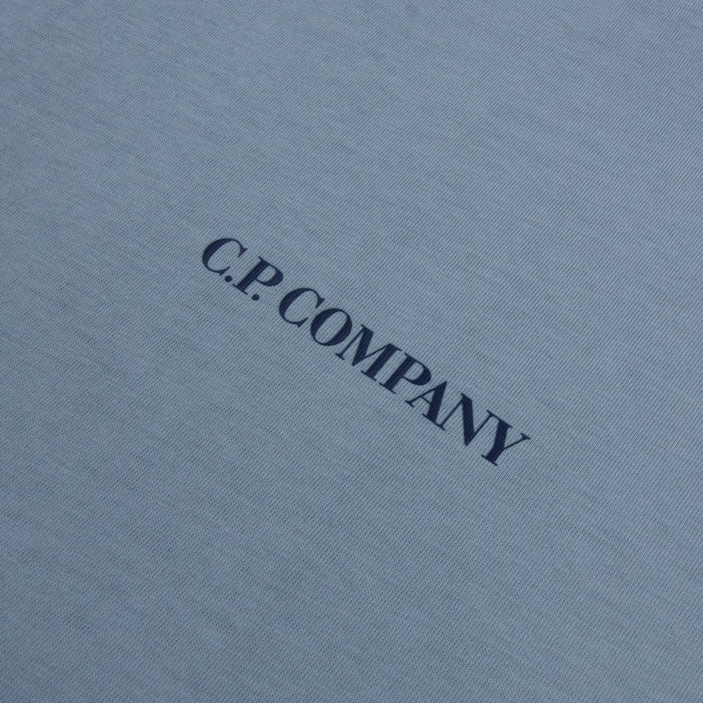 Cp Company 30/1 Jersey Short Sleeve Logo T-Shirt Blue 809