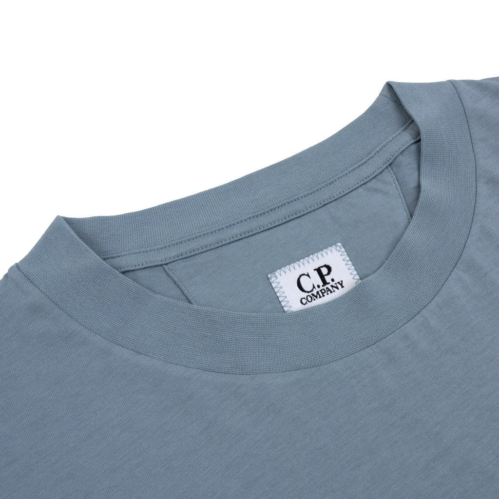 Cp Company 30/1 Jersey Short Sleeve Logo T-Shirt Blue 809