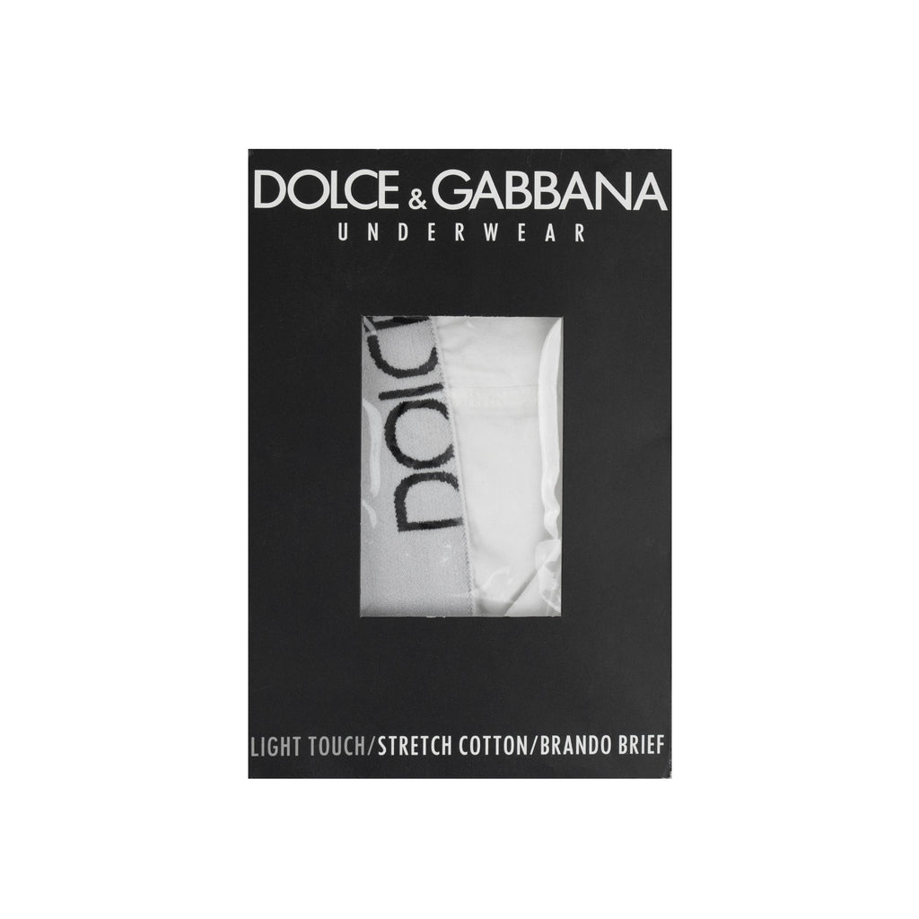 Dolce & Gabbana Logo Stretch Cotton Briefs WHITE