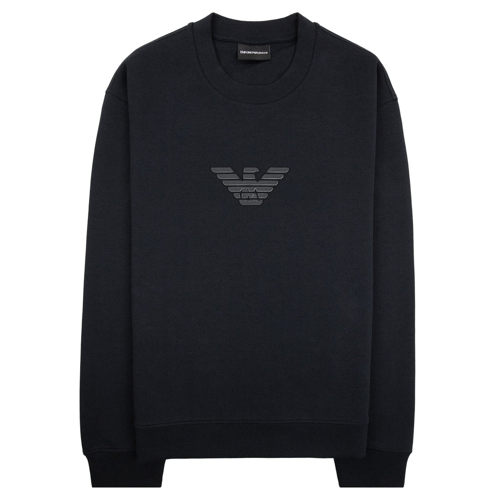 Emporio Armani Eagle Logo Double Jersey Sweatshirt Black