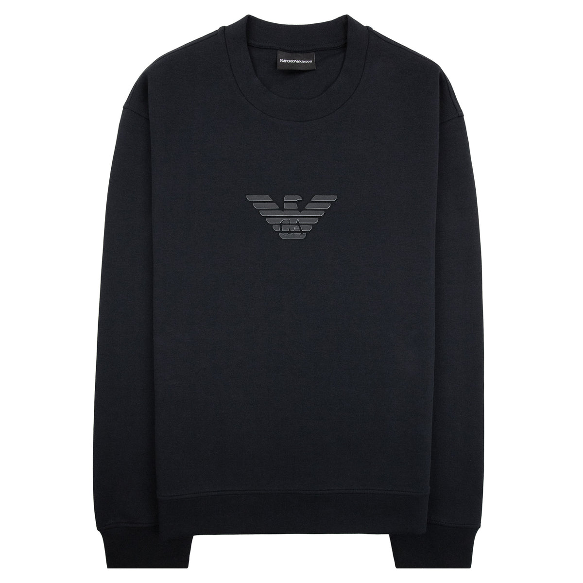 Emporio Armani Eagle Logo Double Jersey Sweatshirt Black