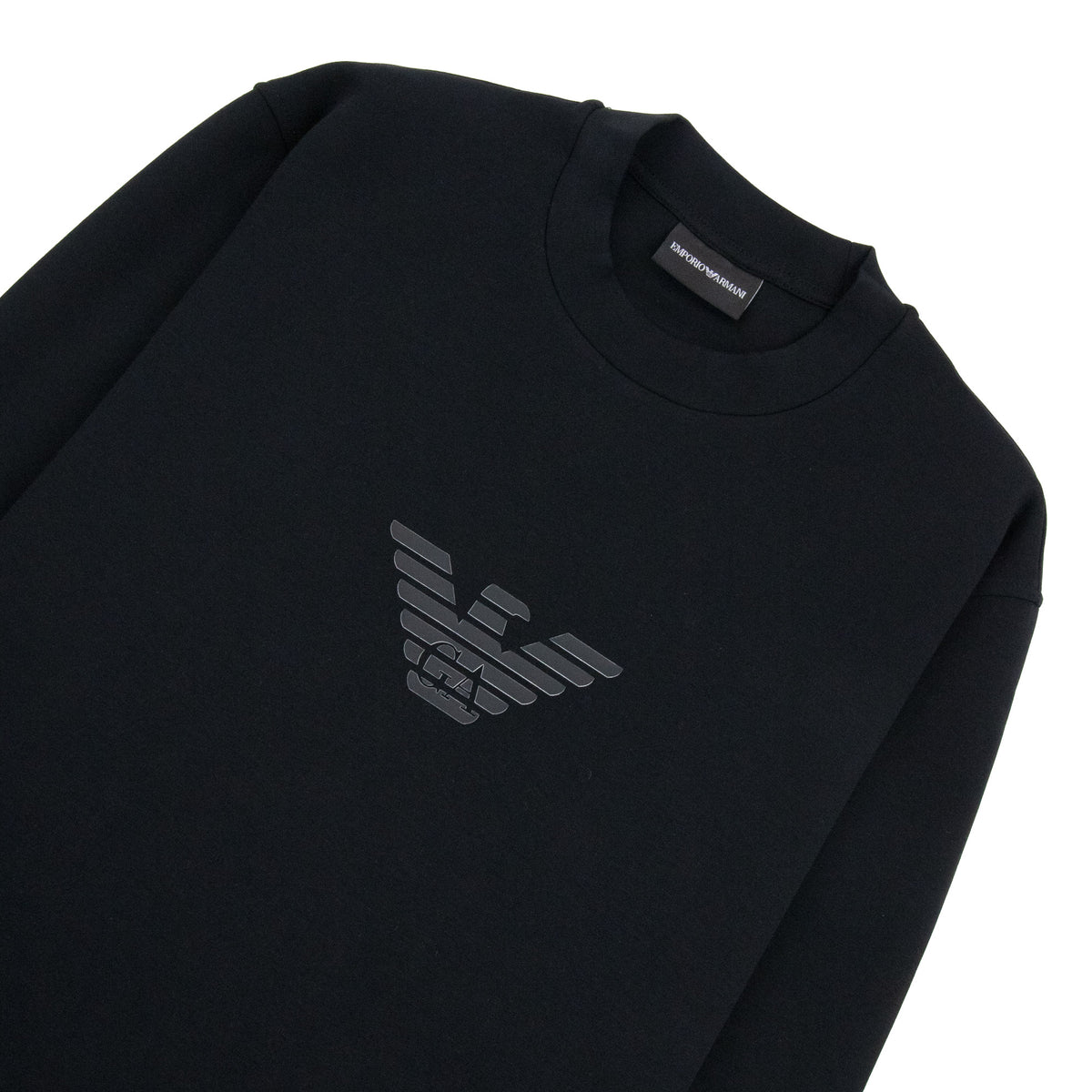 Emporio Armani Eagle Logo Double Jersey Sweatshirt Black