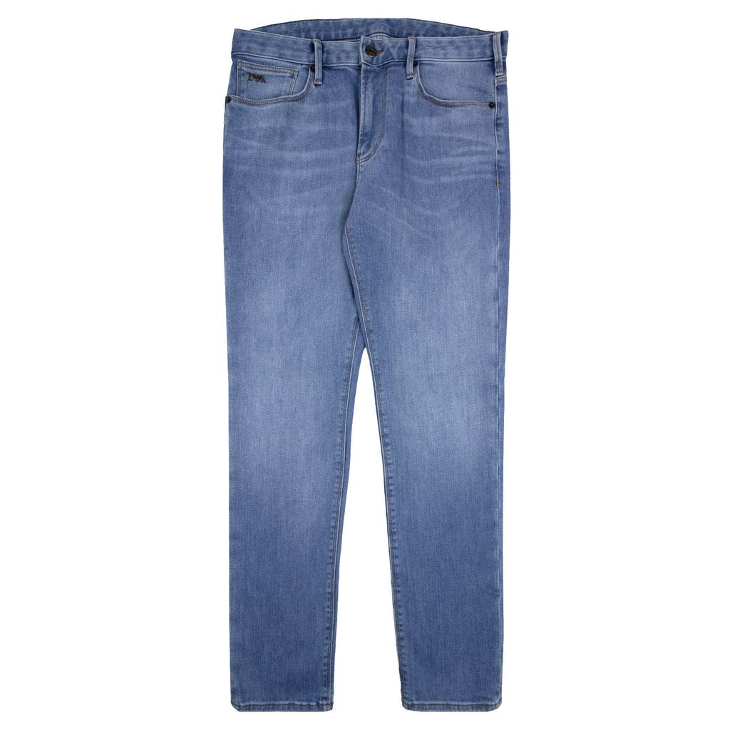 Emporio Armani J06 Slim Fit Low Waist Tight Leg Jean Light Blue