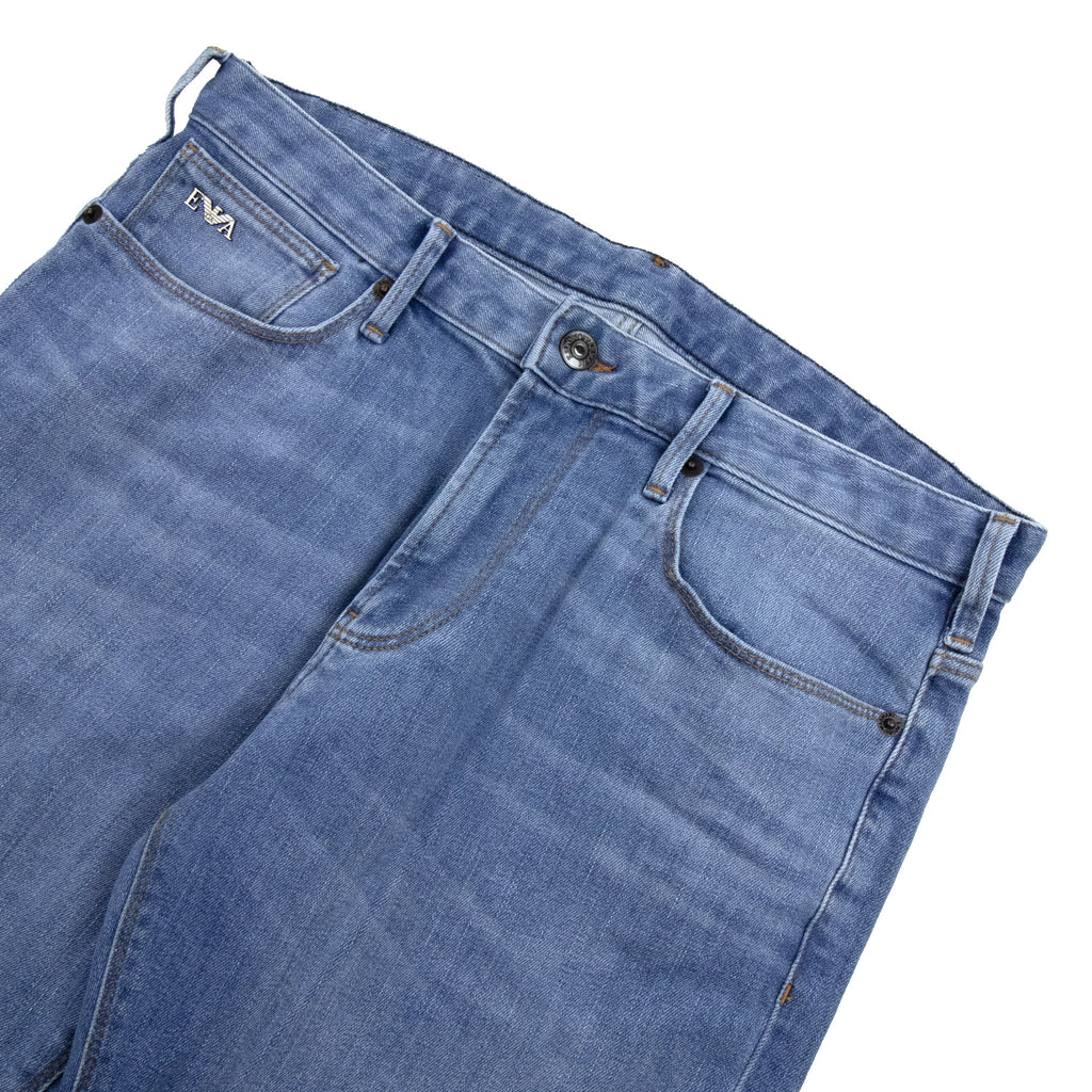 Emporio Armani J06 Slim Fit Low Waist Tight Leg Jean Light Blue