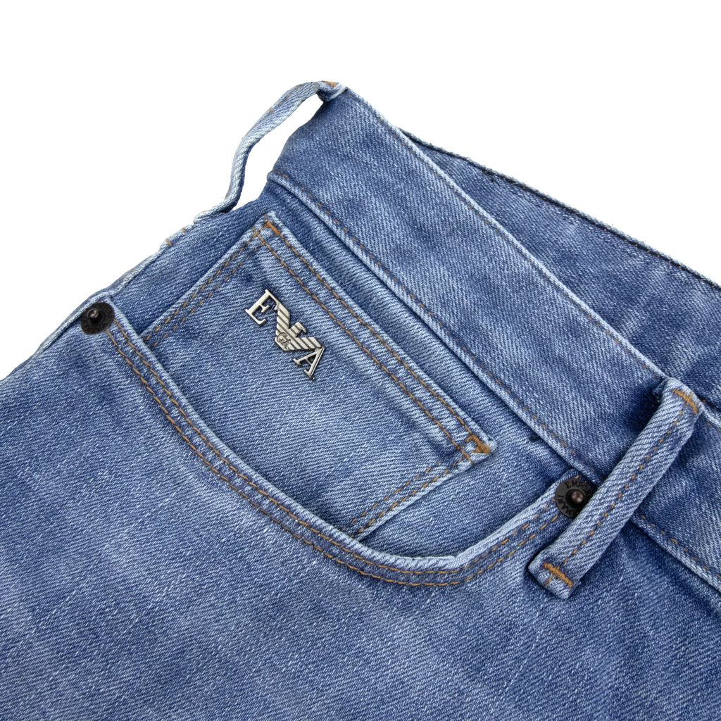 Emporio Armani J06 Slim Fit Low Waist Tight Leg Jean Light Blue
