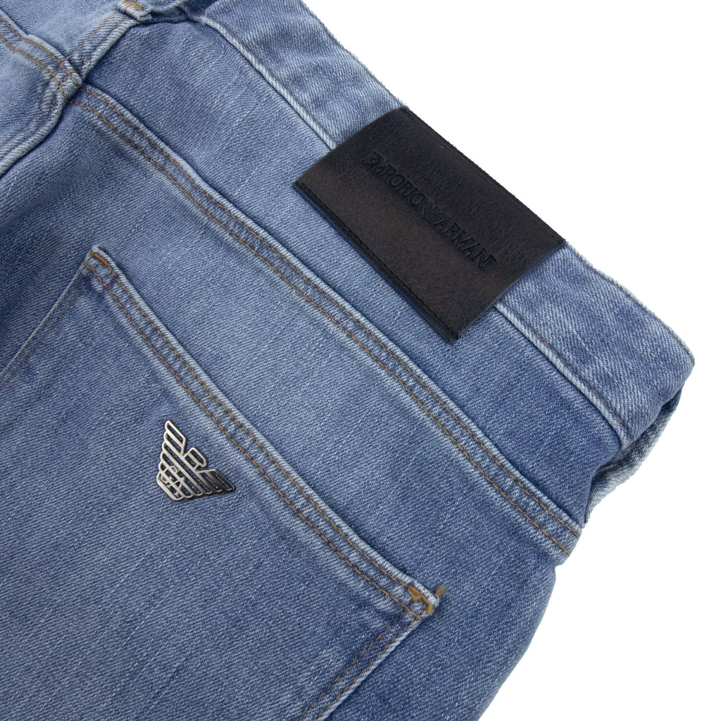 Emporio Armani J06 Slim Fit Low Waist Tight Leg Jean Light Blue