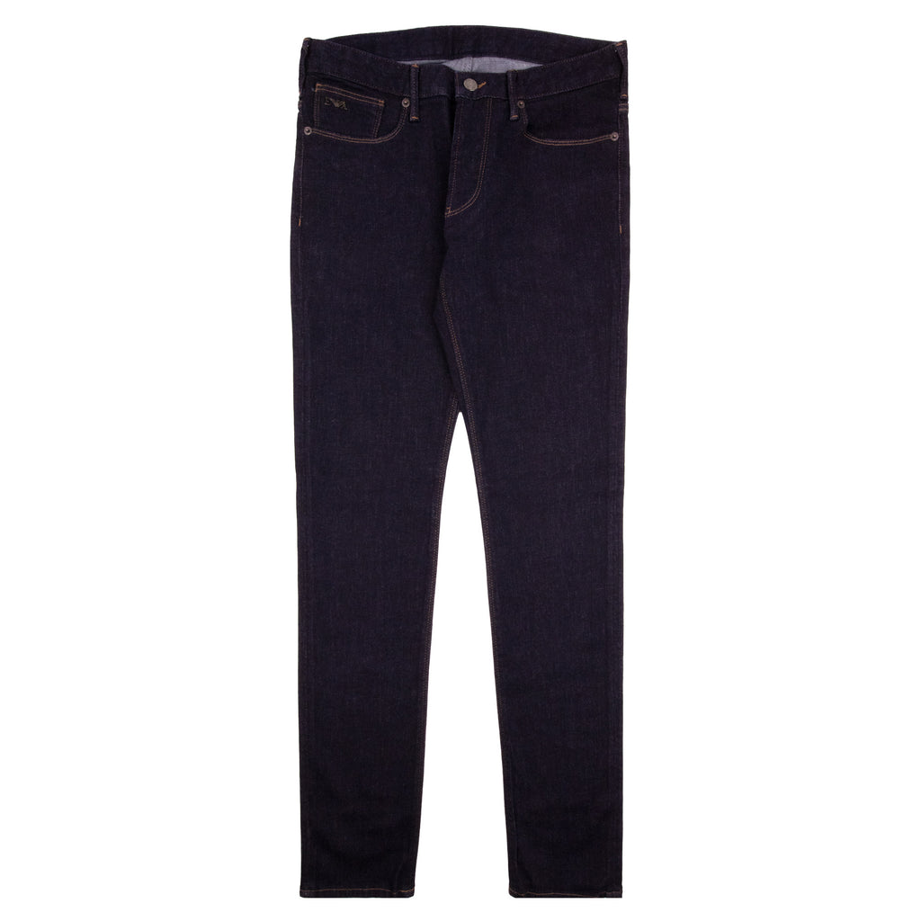 Emporio Armani J06 Slim Fit Low Waist Thight Leg Jean Blue Denim