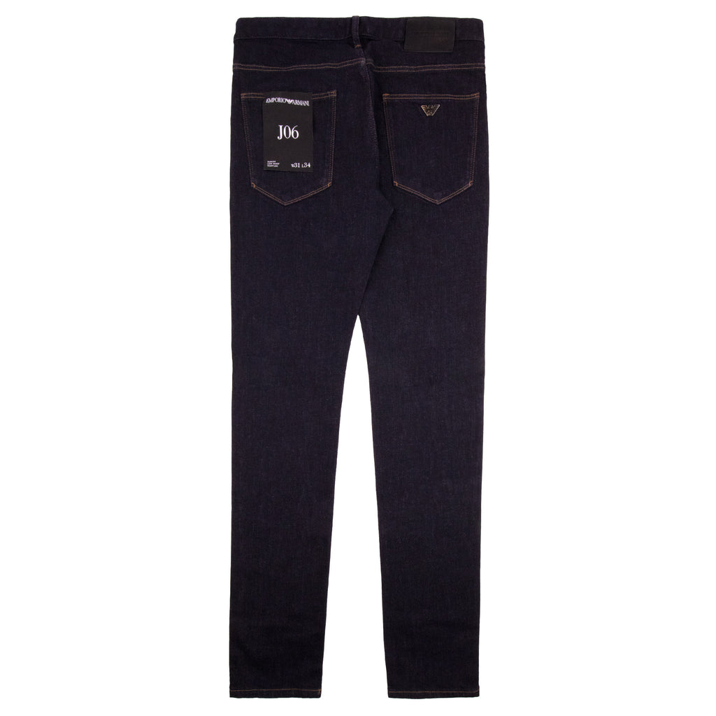 Emporio Armani J06 Slim Fit Low Waist Thight Leg Jean Blue Denim