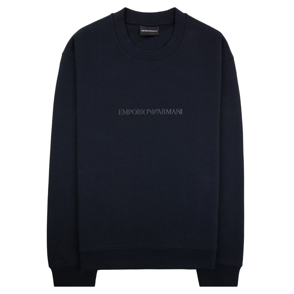 Emporio Armani EA Logo Dynamic Double Jersey Sweatshirt Navy