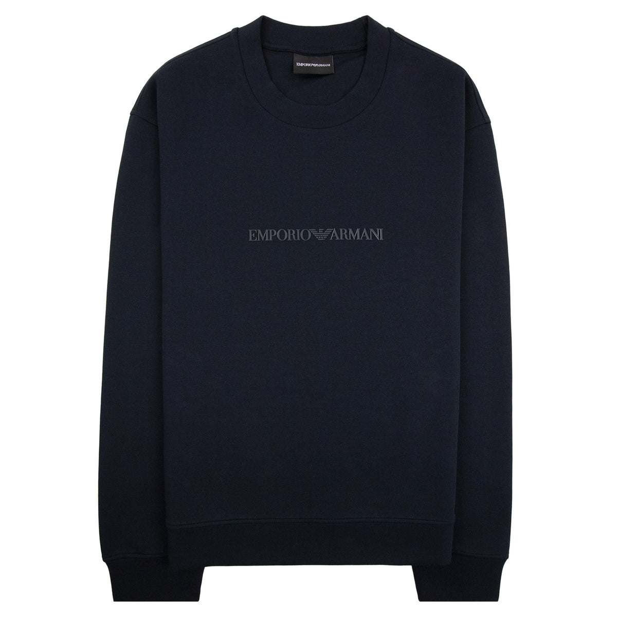 Emporio Armani EA Logo Dynamic Double Jersey Sweatshirt Navy