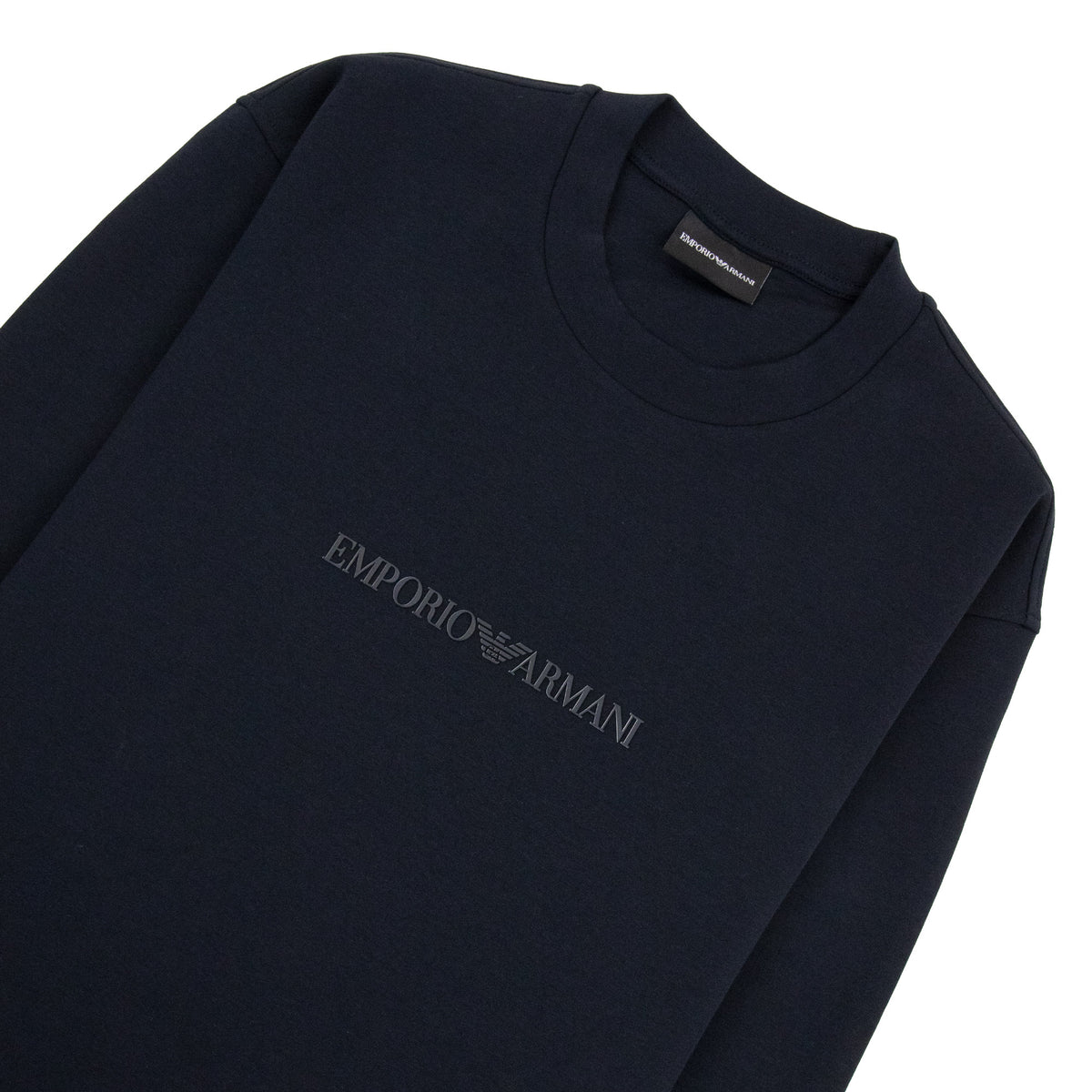 Emporio Armani EA Logo Dynamic Double Jersey Sweatshirt Navy