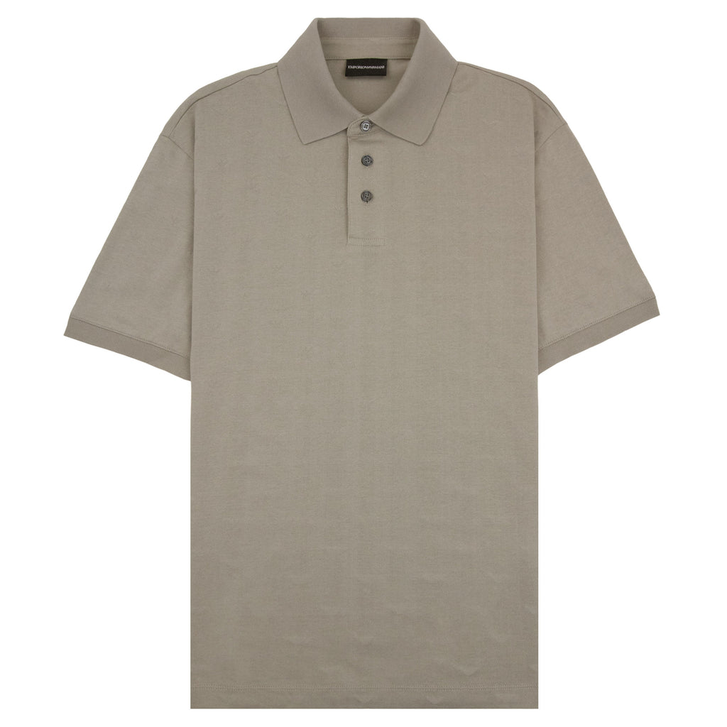 Emporio Armani All Over Micro Eagle Polo Beige