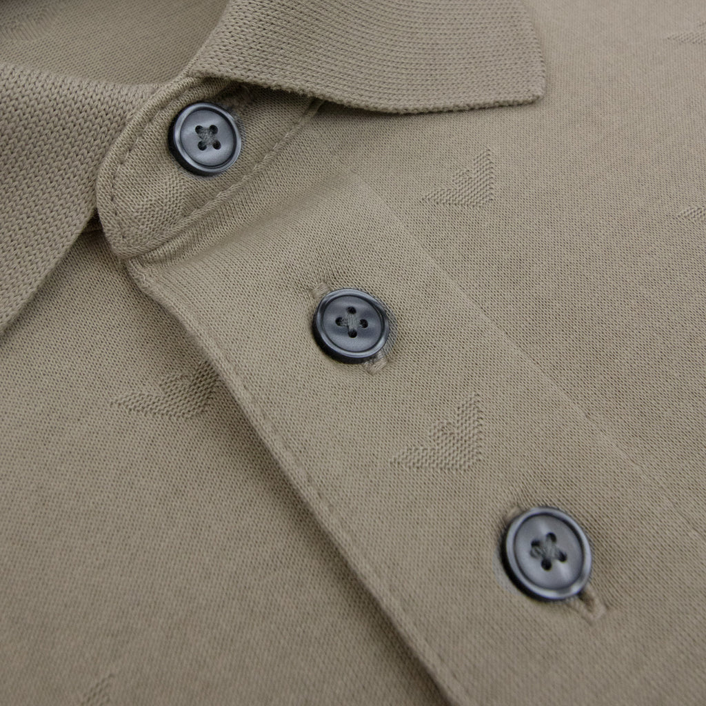 Emporio Armani All Over Micro Eagle Polo Beige