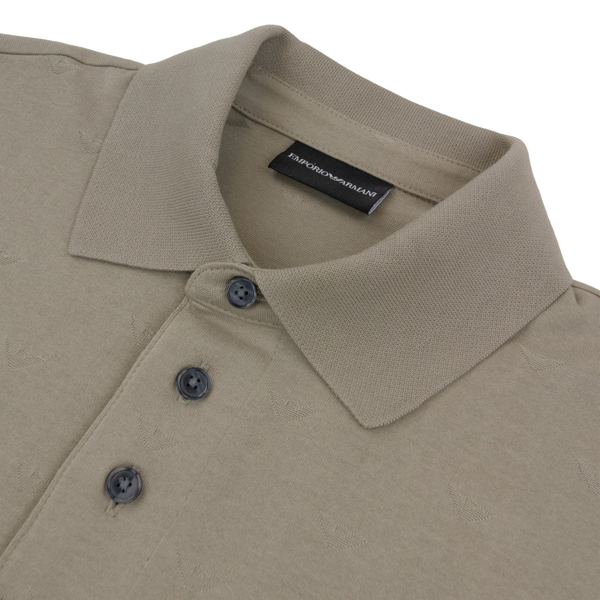 Emporio Armani All Over Micro Eagle Polo Beige