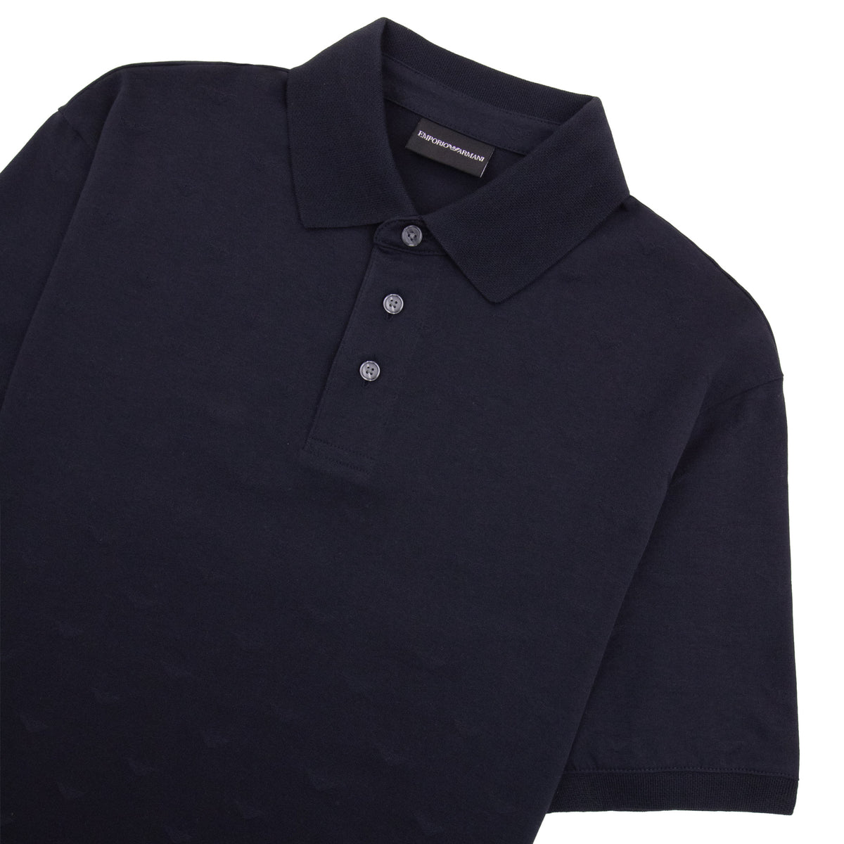 Emporio Armani All Over Micro Eagle Polo Navy