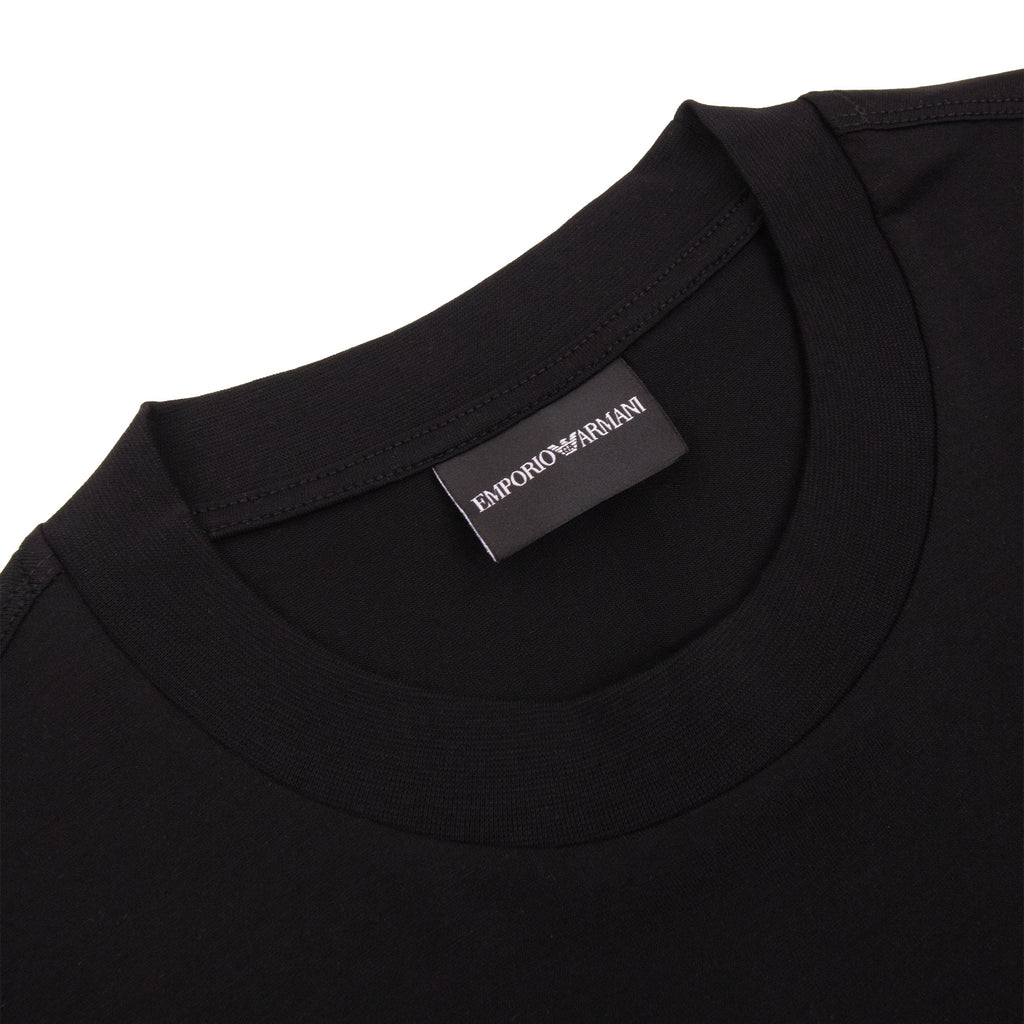 Emporio Armani Graphic Embroidered Logo T Shirt BLACK