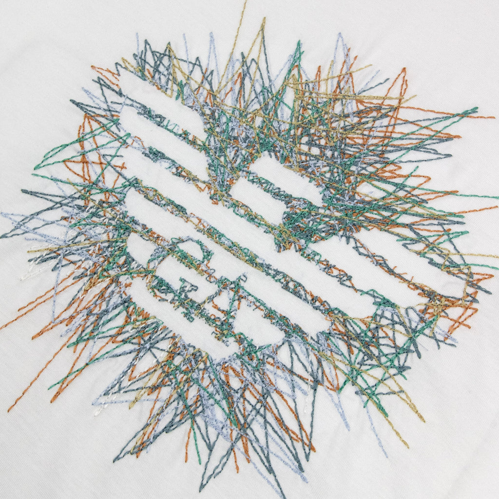 Emporio Armani Graphic Embroidered Logo T Shirt OFF WHITE