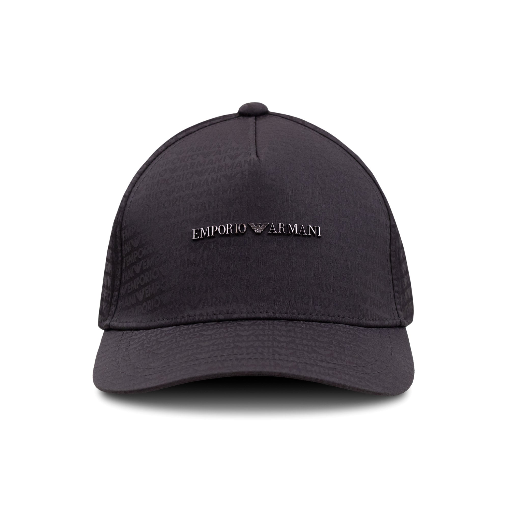Emporio Armani Jacquard Nylon Baseball Cap With Lettering Black