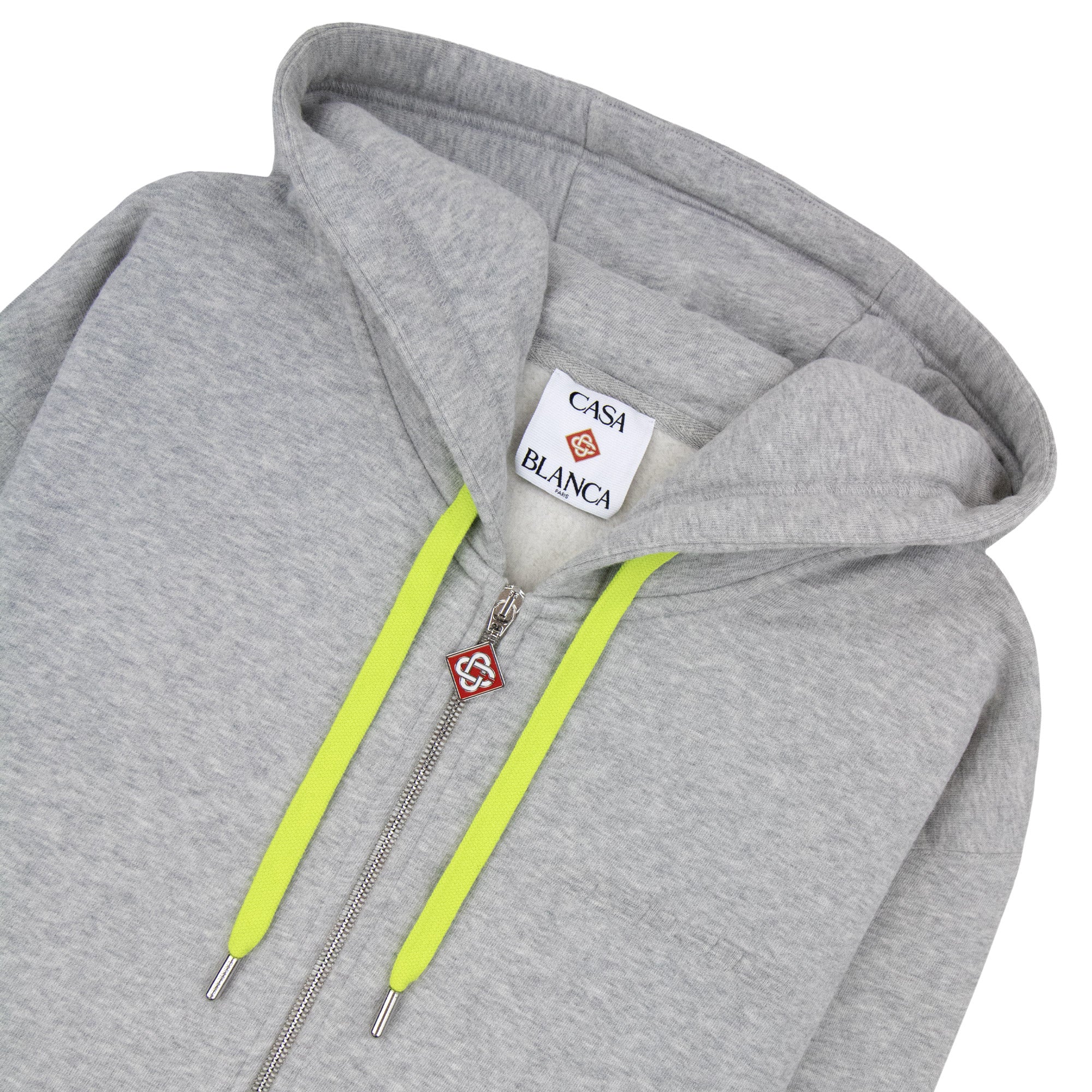 Casablanca Cashmere Blend Zip Hooded Sweatshirt Grey Marle