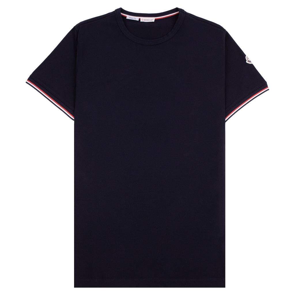 Moncler Tricolour-Trimmed Cotton T-Shirt Navy 778