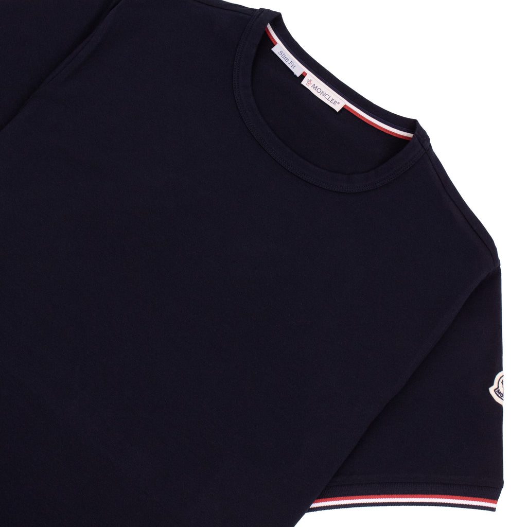 Moncler Tricolour-Trimmed Cotton T-Shirt Navy 778