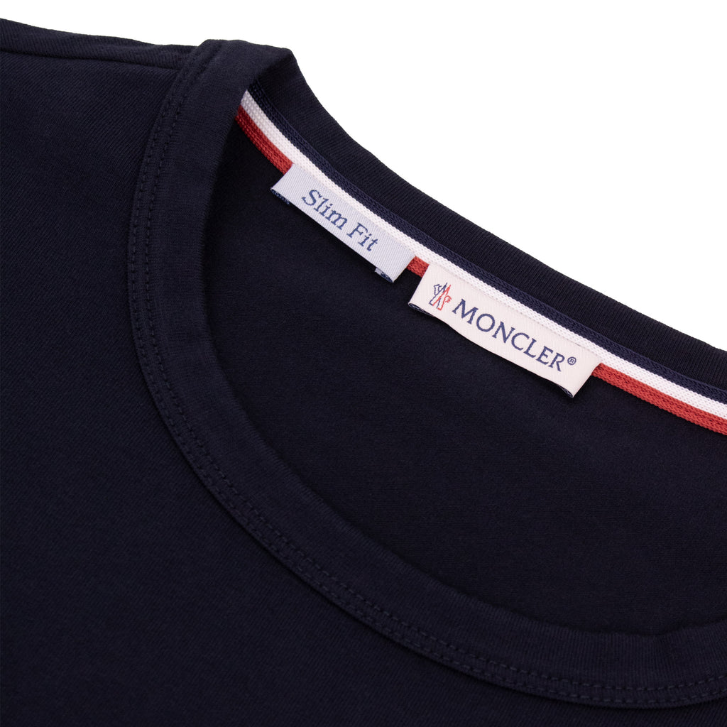 Moncler Tricolour-Trimmed Cotton T-Shirt Navy 778