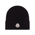 Moncler Logo Cotton Beanie Black 999