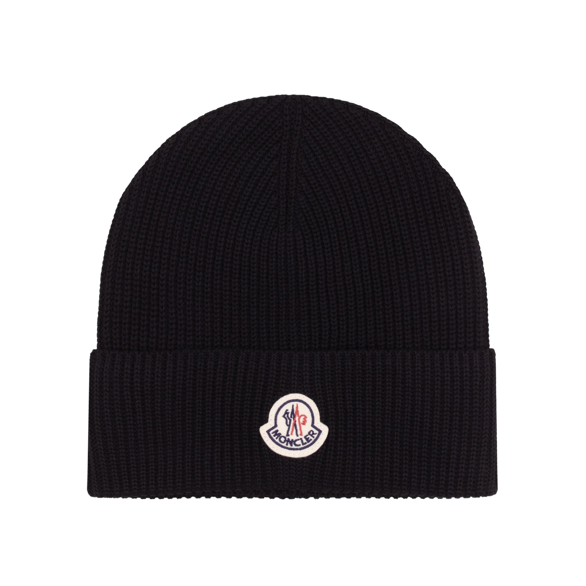Moncler Logo Cotton Beanie Black 999