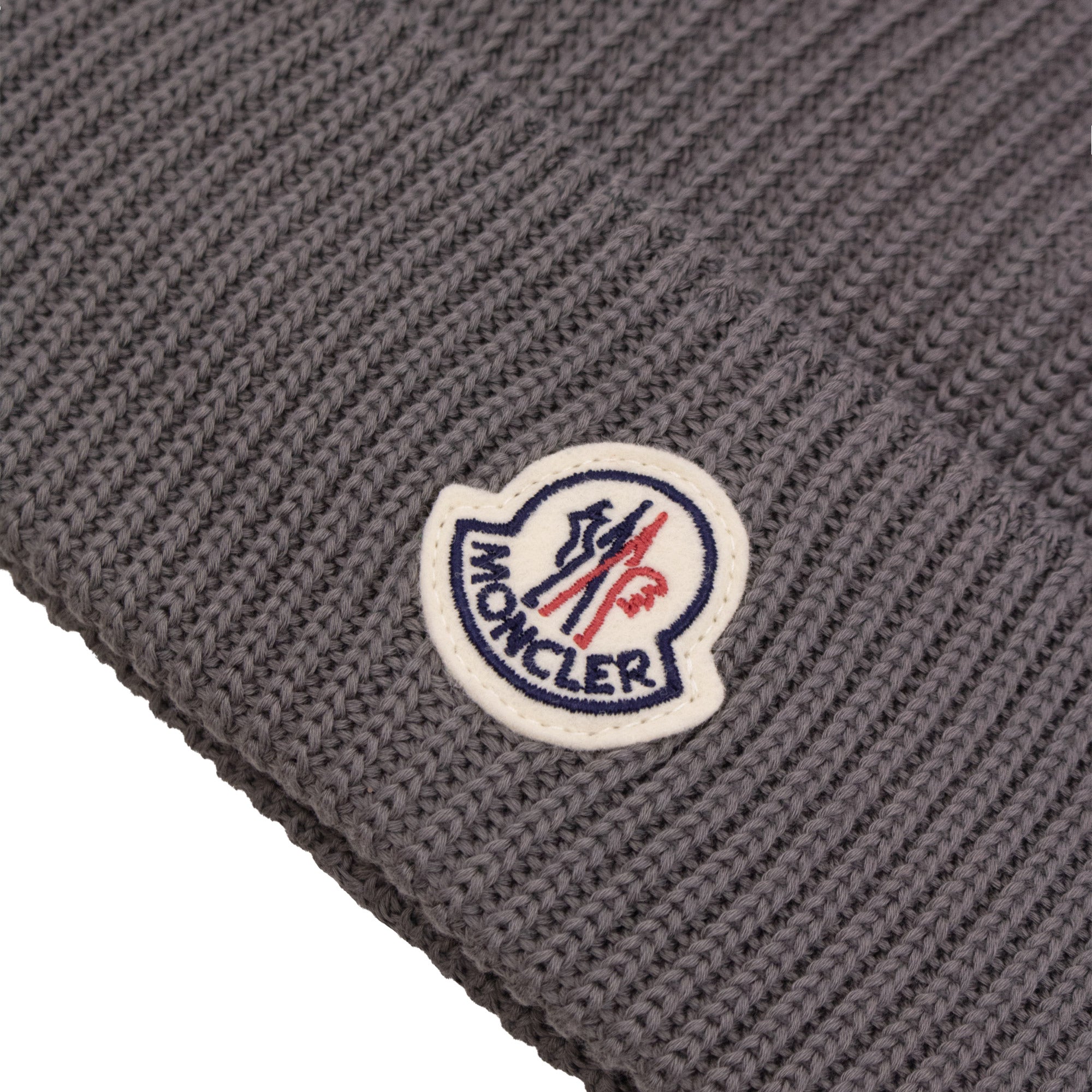 Moncler Logo Cotton Beanie Grey 93D