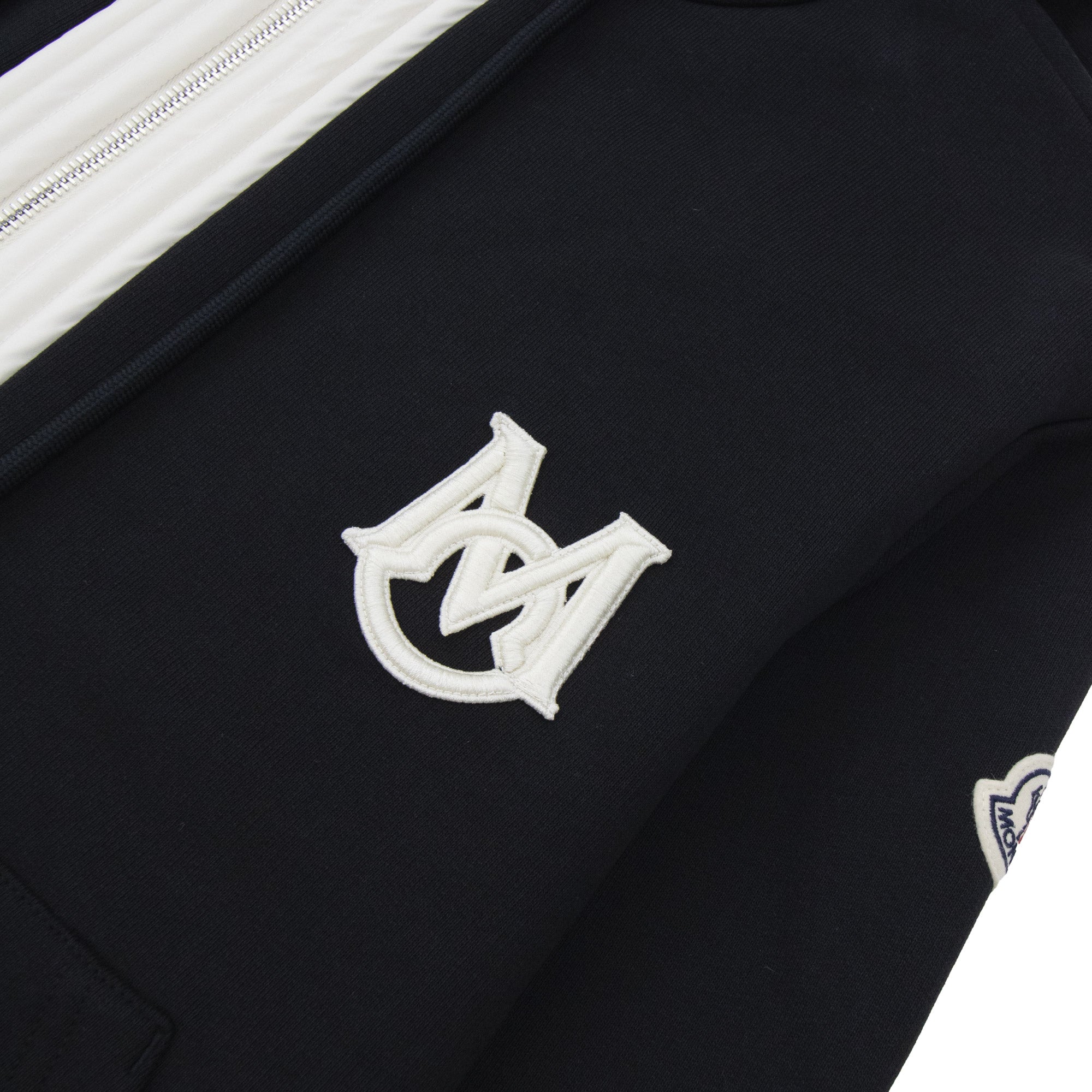 Moncler Embroidered Zip Up Hooded Jacket BLACK 999