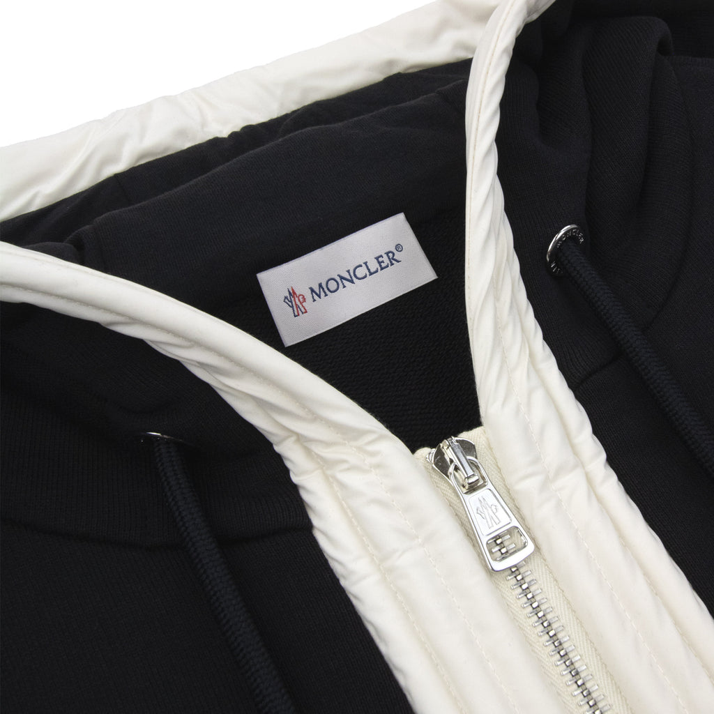 Moncler Embroidered Zip Up Hooded Jacket BLACK 999