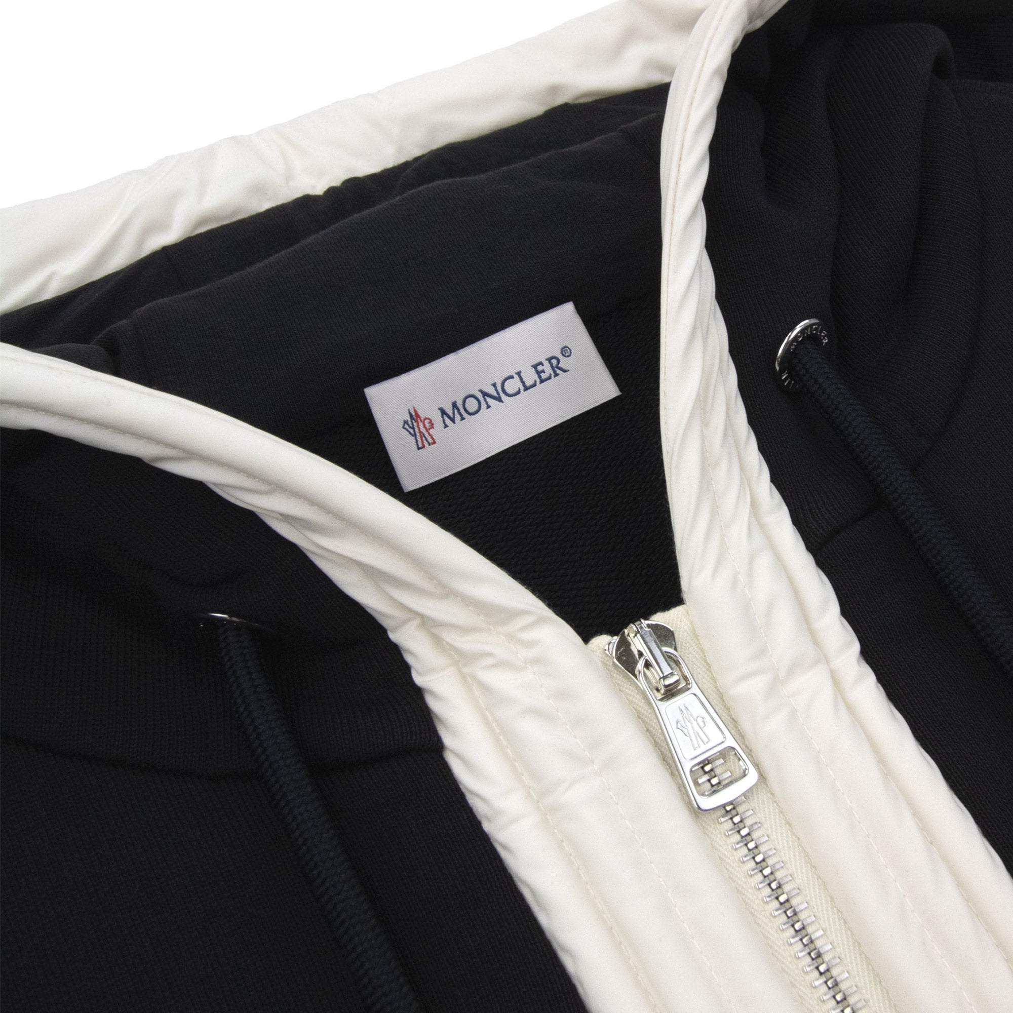 Moncler Embroidered Zip Up Hooded Jacket BLACK 999