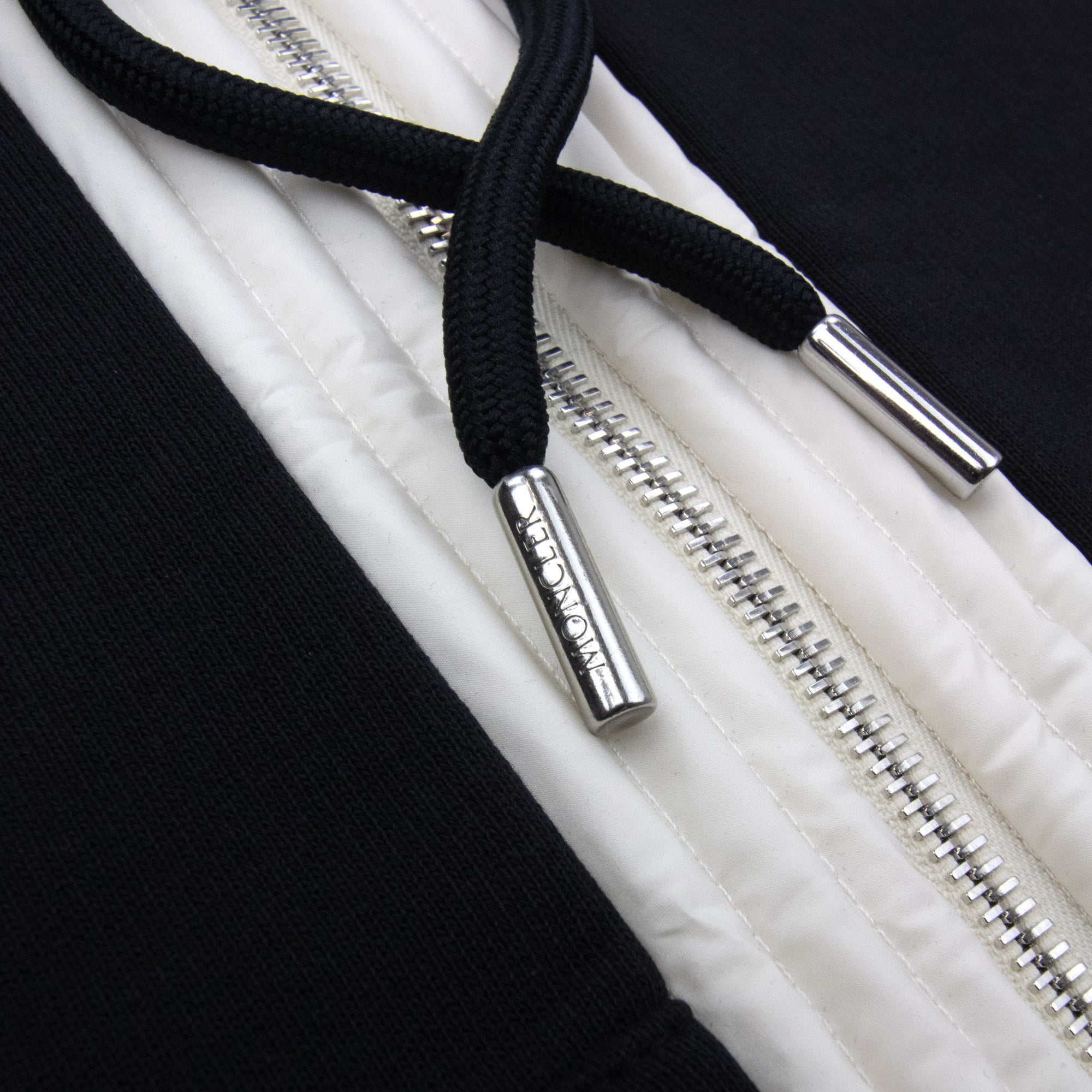 Moncler Embroidered Zip Up Hooded Jacket BLACK 999