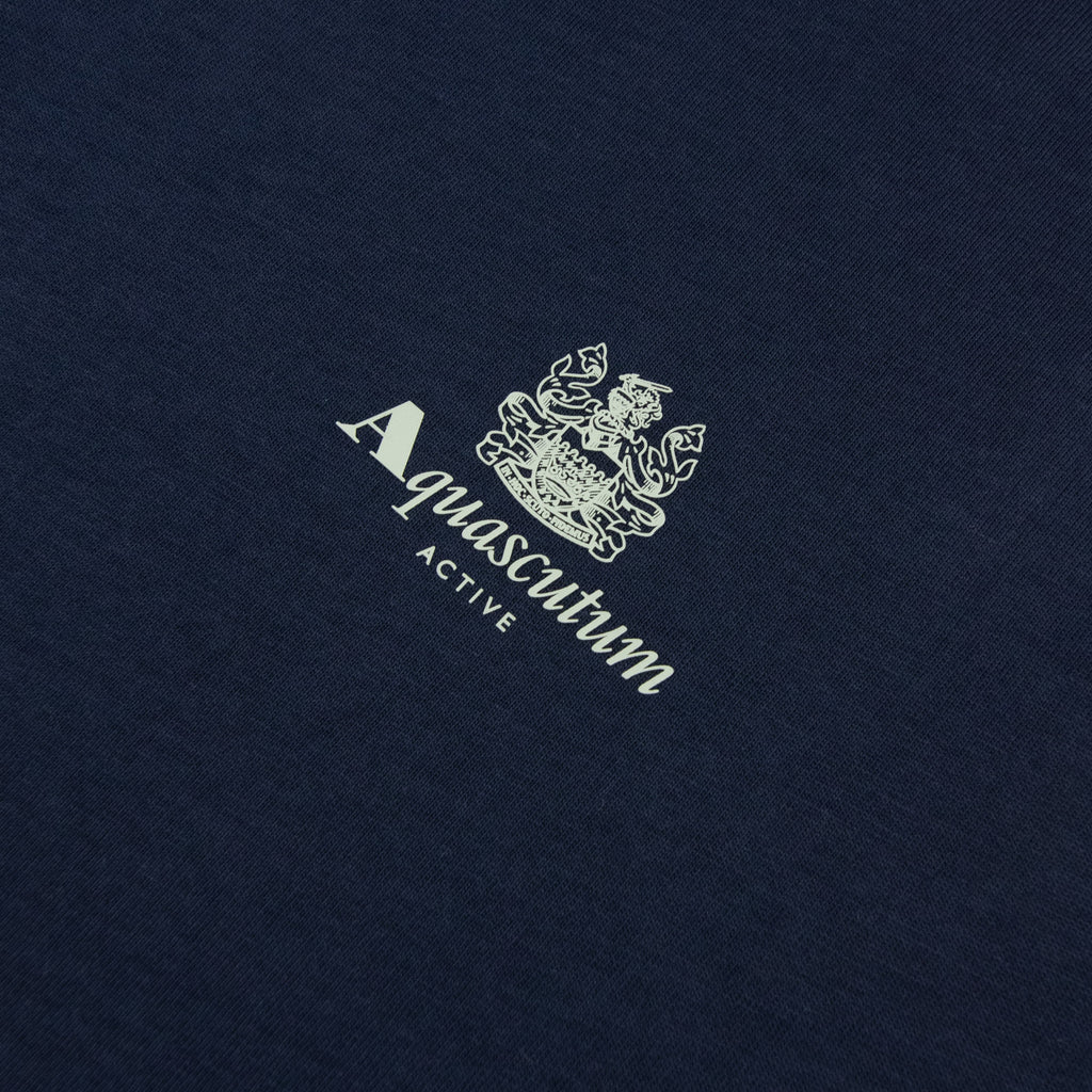 Aquascutum Active Small Logo T Shirt Navy/Salvia
