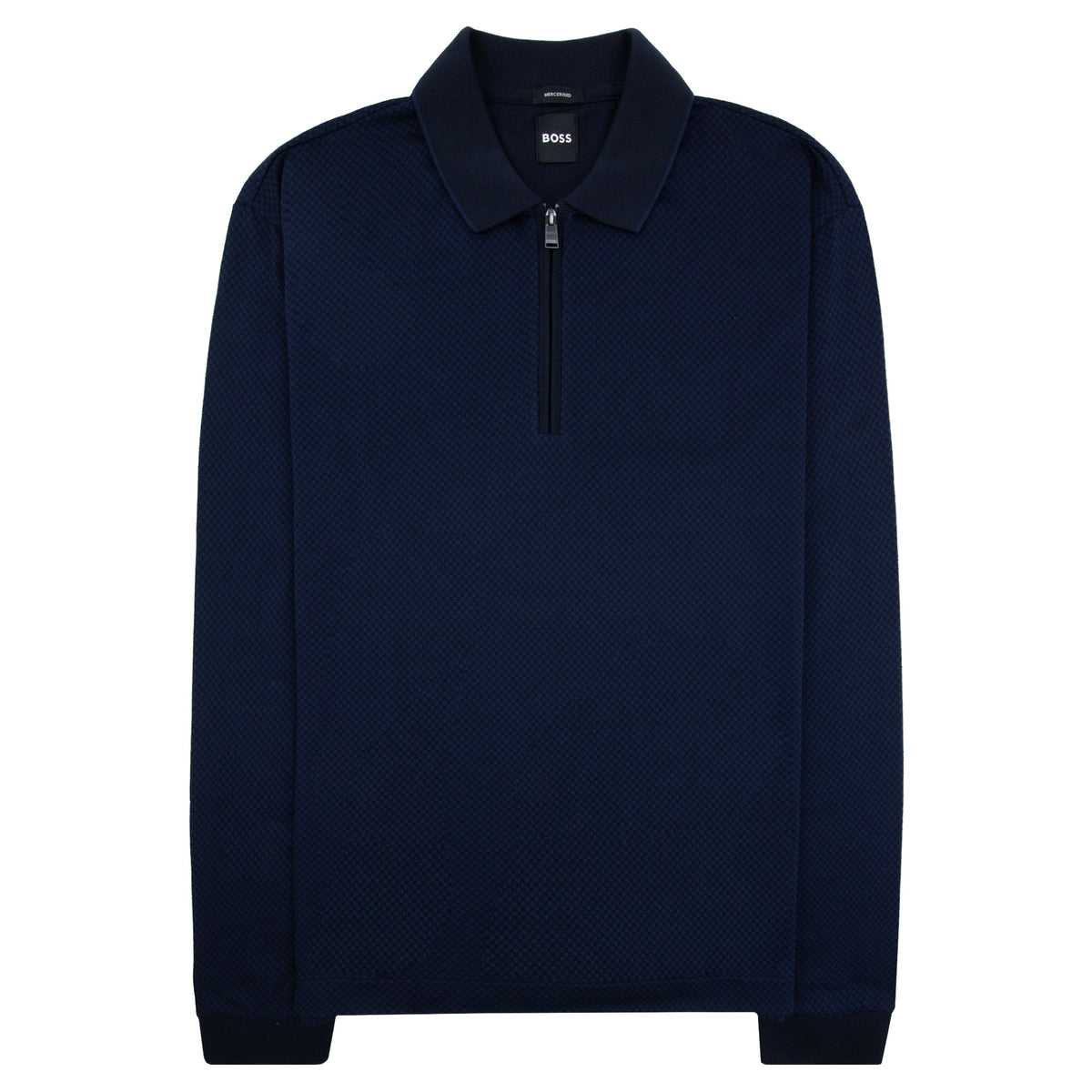 Hugo Boss H-Peduzzi Long Sleeve Zip Polo Navy 404