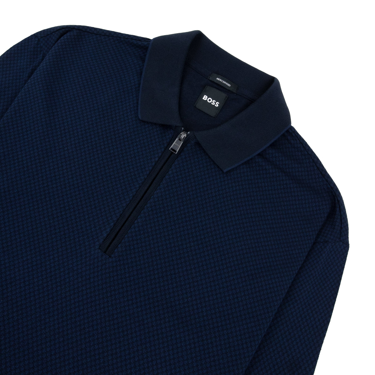 Hugo Boss H-Peduzzi Long Sleeve Zip Polo Navy 404