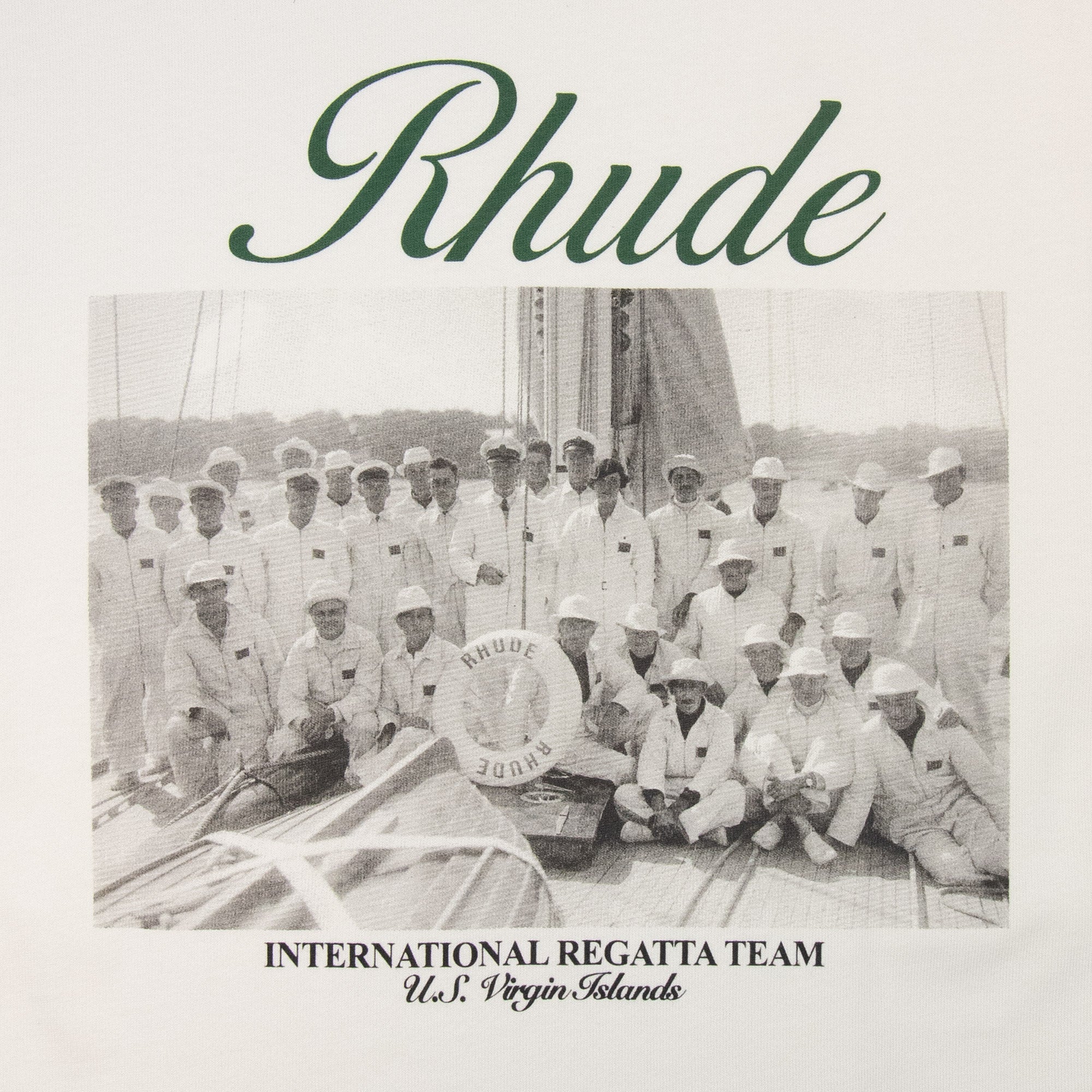 Rhude Virgin Island Script Printed Tee Vintage White