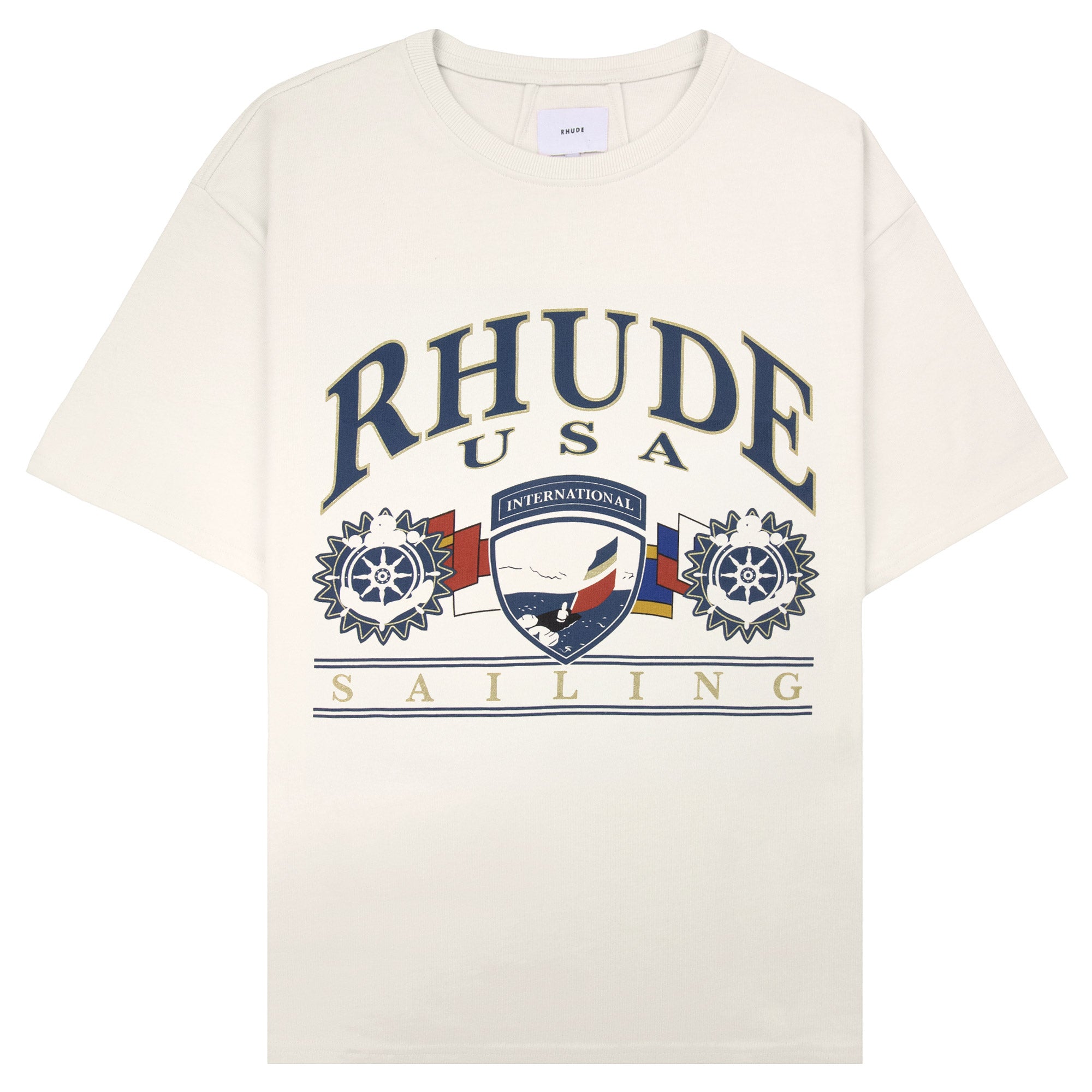 Rhude USA Sailing Icon Tee Vintage White
