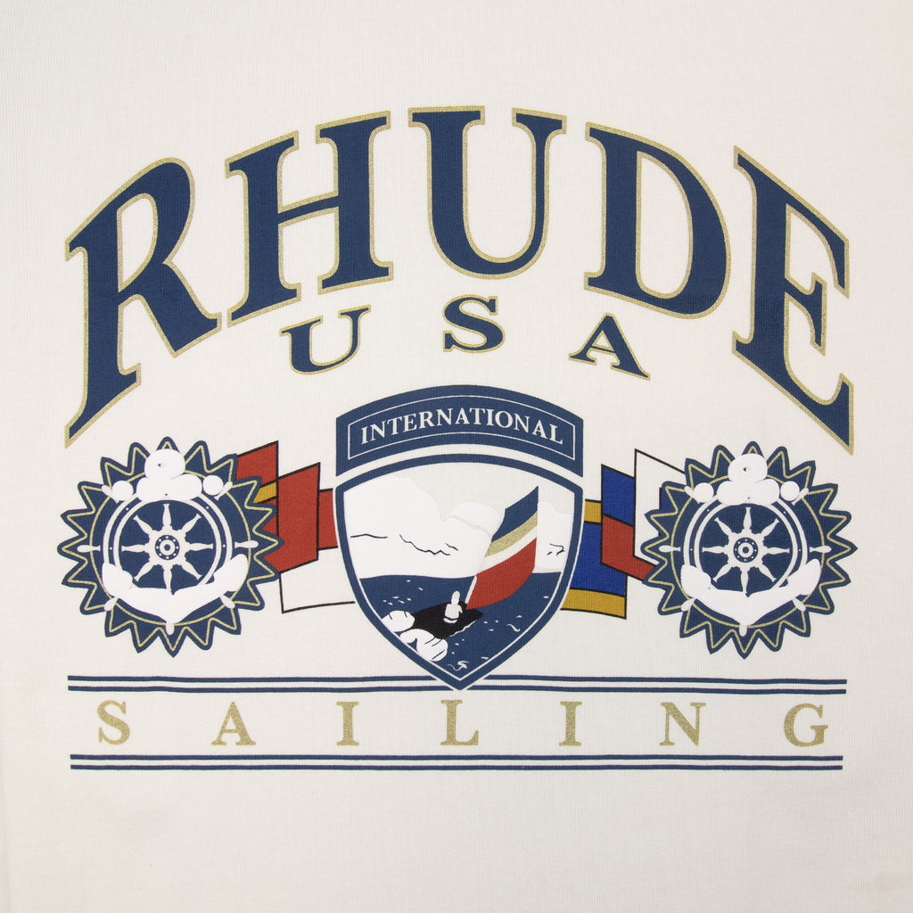 Rhude USA Sailing Icon Tee Vintage White