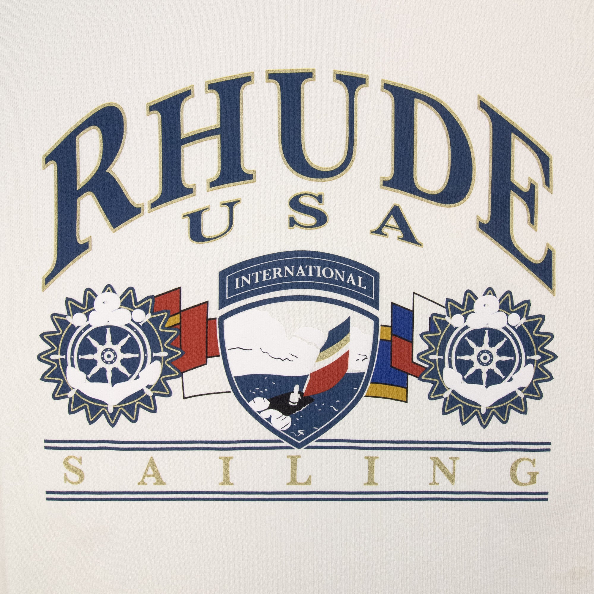Rhude USA Sailing Icon Tee Vintage White