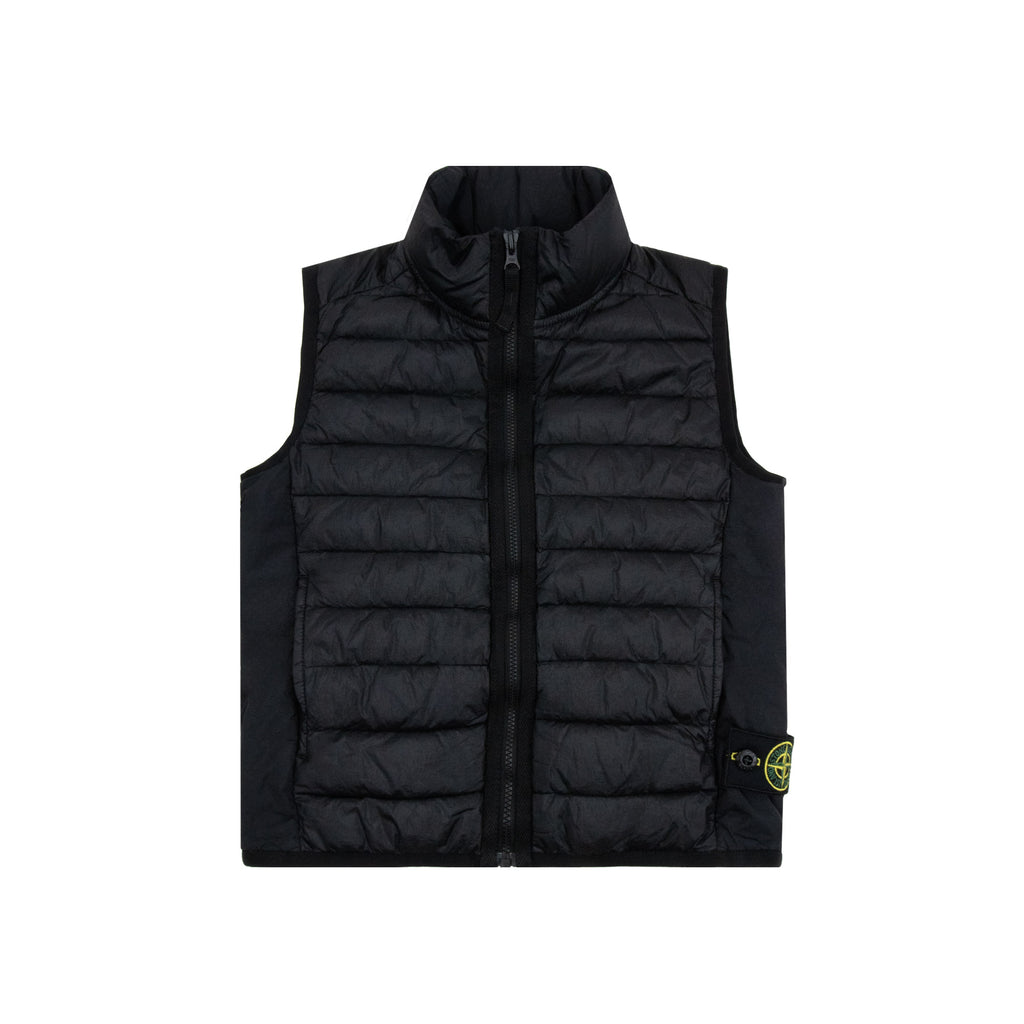 Stone Island Junior G100002 Loom Woven Down Gilet BLACK V0029