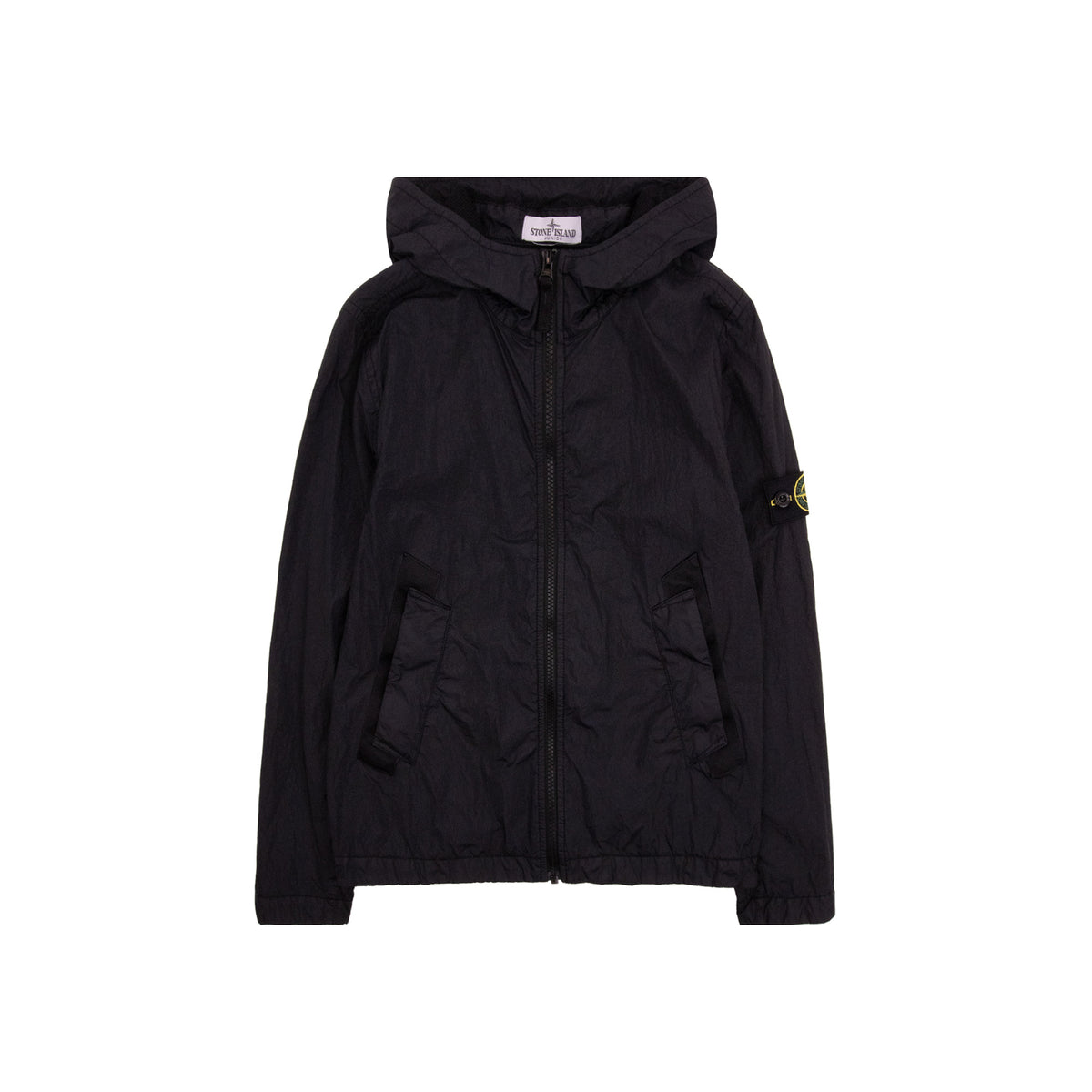 Stone Island Junior 4100003 Crinkle Reps Jacket Black V0029