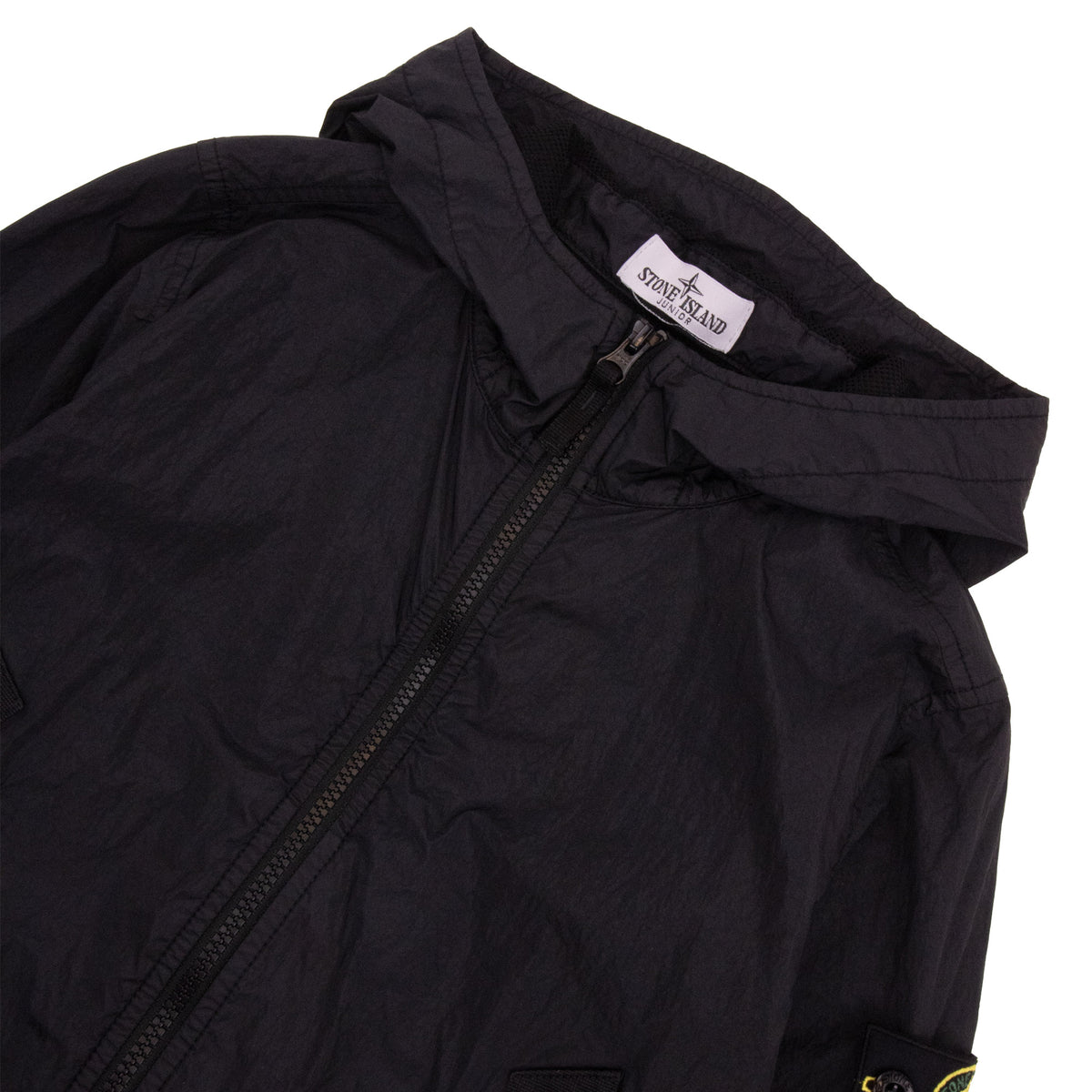 Stone Island Junior 4100003 Crinkle Reps Jacket Black V0029