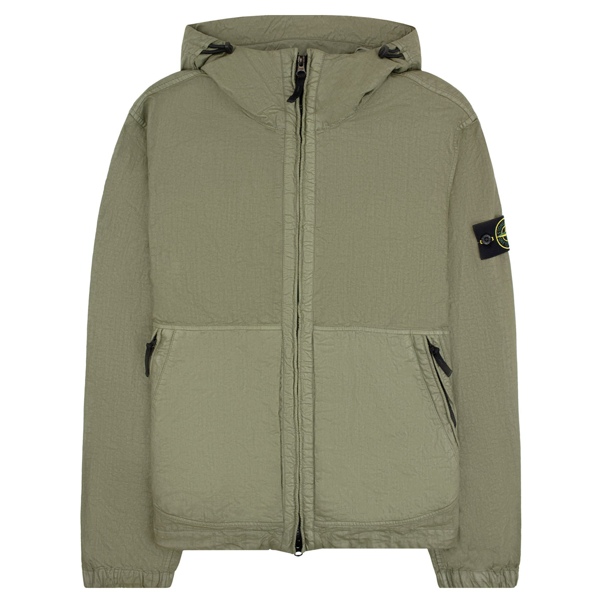Stone Island 4100053 Nylon Panama TC Hooded Jacket Military Green V005G