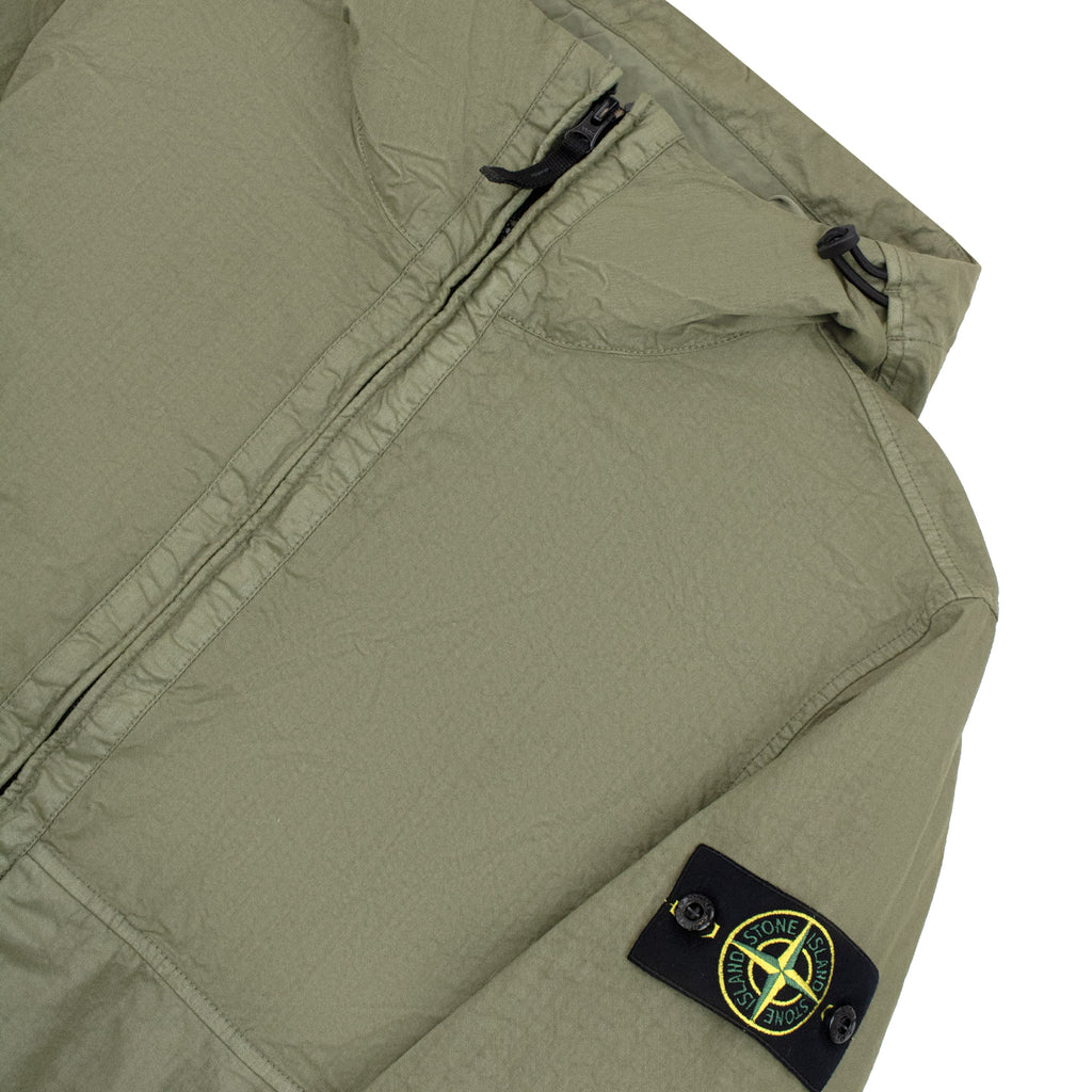 Stone Island 4100053 Nylon Panama TC Hooded Jacket Military Green V005G