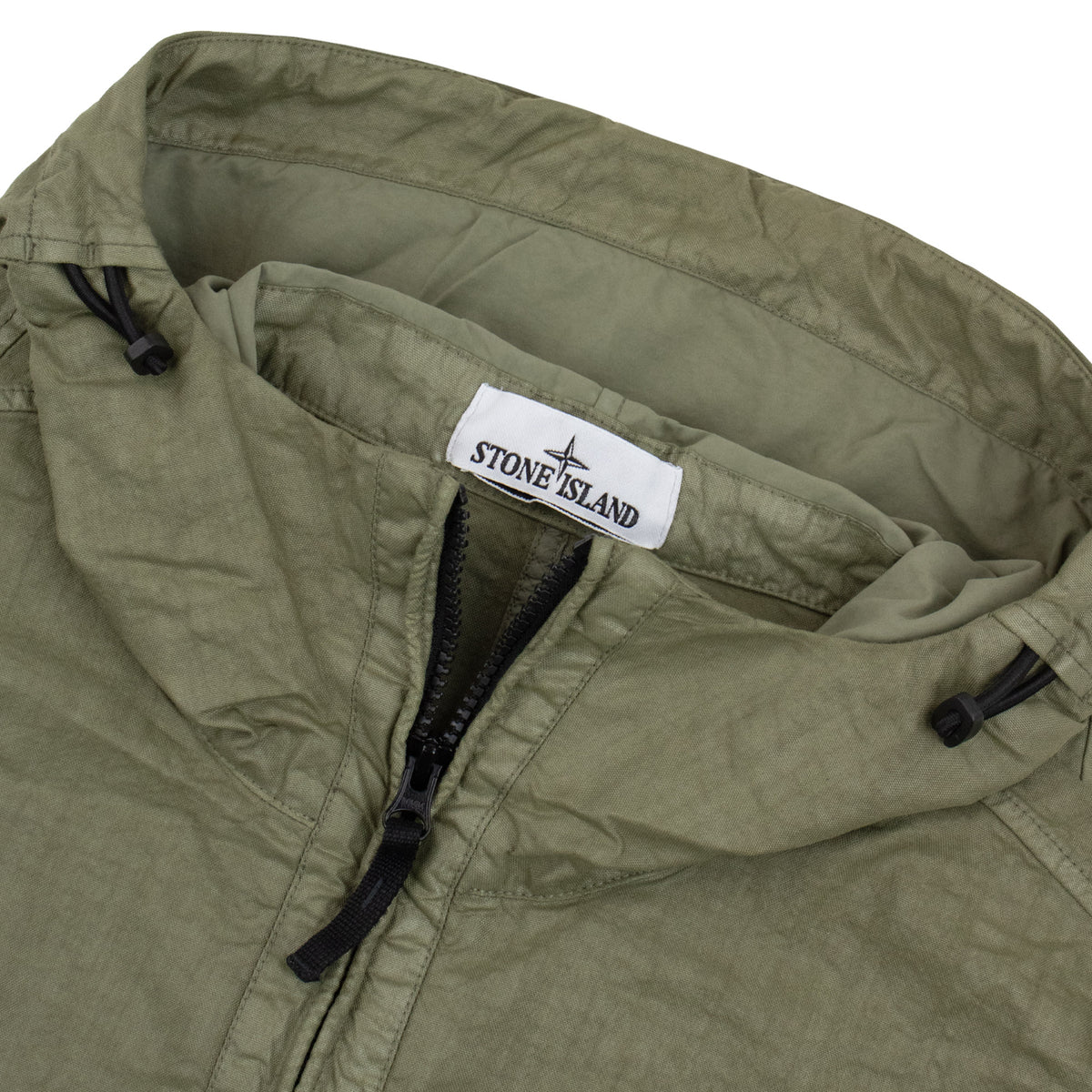 Stone Island 4100053 Nylon Panama TC Hooded Jacket Military Green V005G