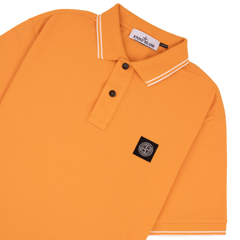 Stone Island Tip Polo SS Orange/White