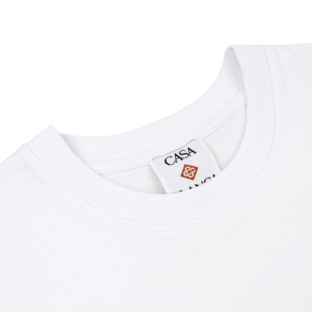 Casablanca Tennis Landscape Short Sleeve T-Shirt Bright White